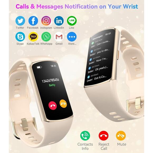 Fitness Tracker Smart Watch for Women Men GOLD ( FREE SHIPPING ) - Picture 6 of 6